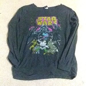 Medium Dark Gray Retro Movie Poster Girls Star Wars Sweater